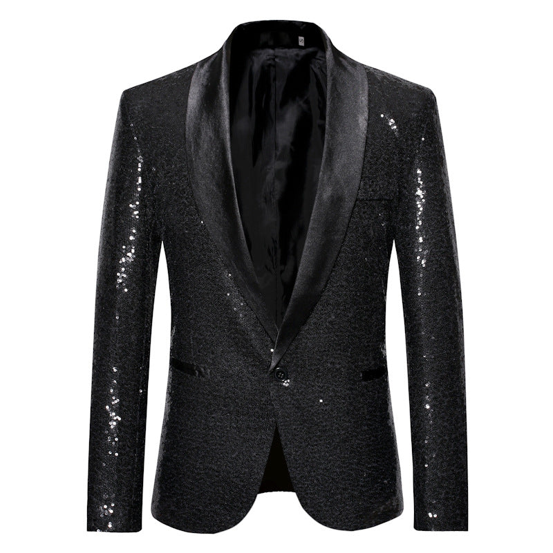 Men's Plus Size Casual Dance Sequined Suit