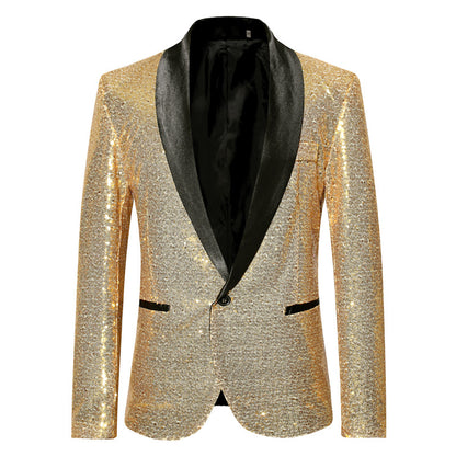 Men's Plus Size Casual Dance Sequined Suit