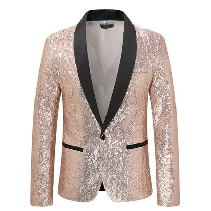 Men's Plus Size Casual Dance Sequined Suit