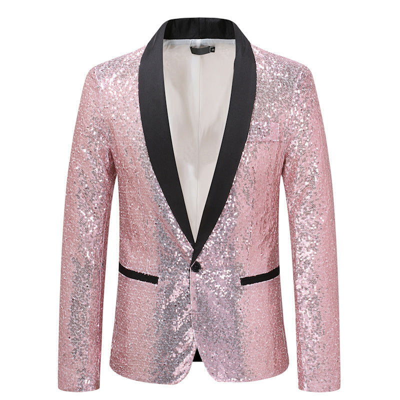 Men's Plus Size Casual Dance Sequined Suit