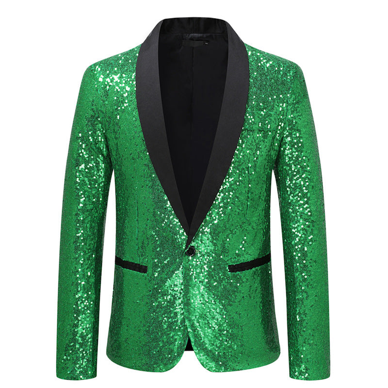 Men's Plus Size Casual Dance Sequined Suit