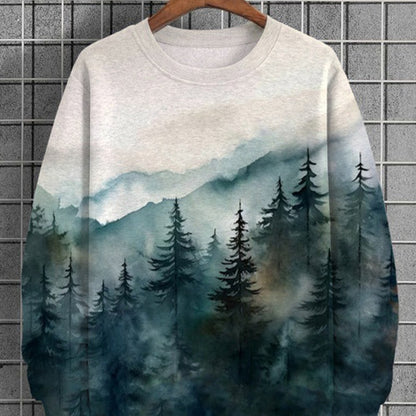 Round Neck Long-sleeved Sweater 3D Printed Youth Art Top