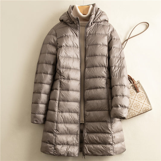 Detachable Hat Light Thin Down Jacket Women